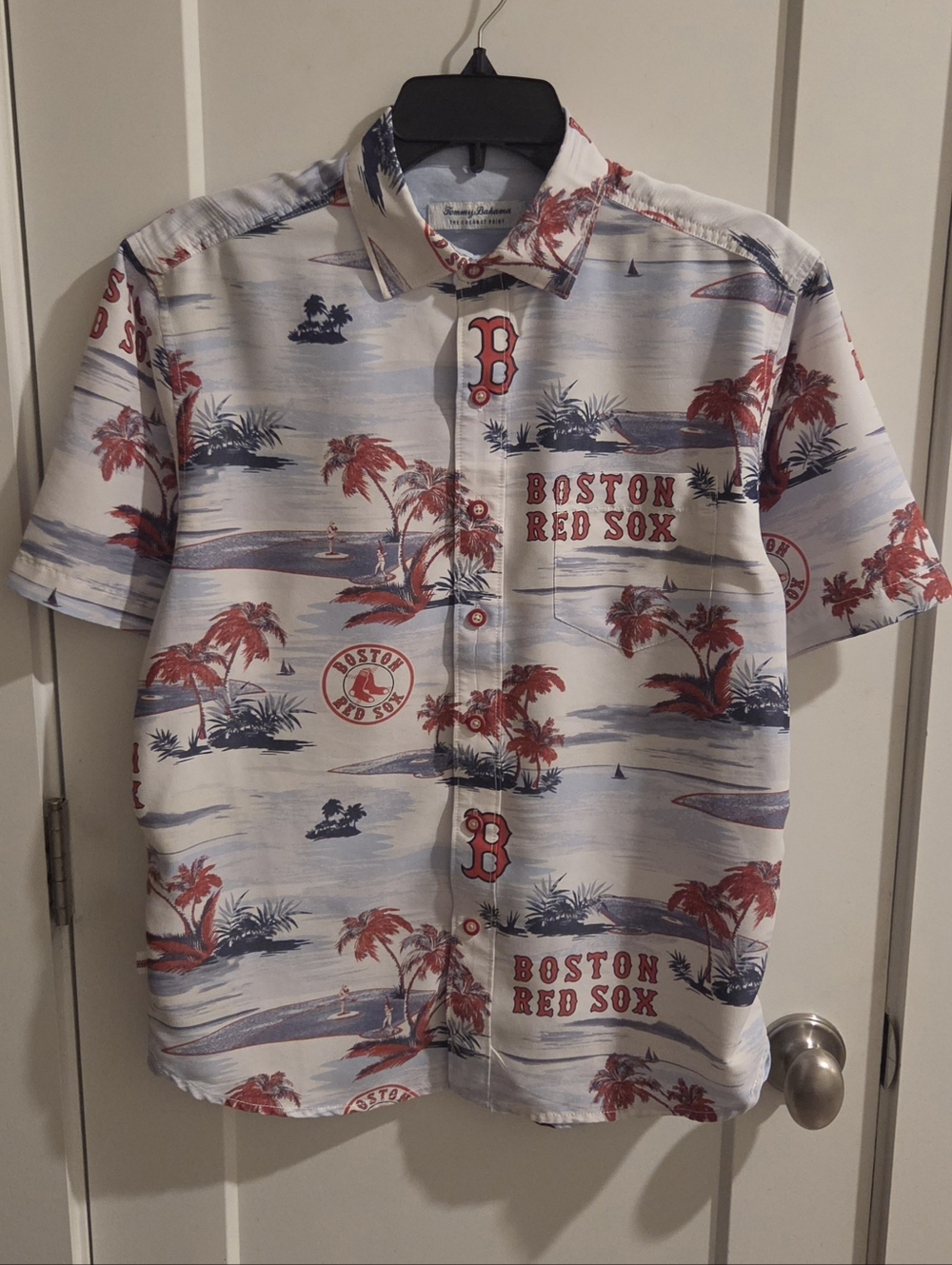 Boston Red Sox Tommy Bahama Coconut Point Button-Up Hawaiian Shirt - Size Small